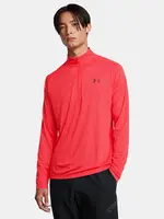 Pánské tričko Under Armour UA Tech Textured 1/2 Zip-RED - Pánské
