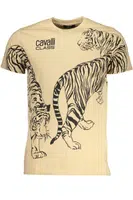 CAVALLI CLASS MEN'S SHORT SLEEVED T-SHIRT BEIGE