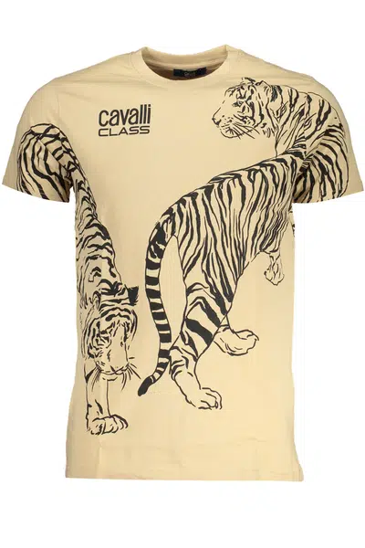 CAVALLI CLASS MEN'S SHORT SLEEVED T-SHIRT BEIGE