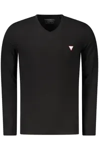 Černé pánské triko s dlouhým rukávem GUESS