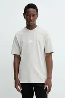 Bavlněné tričko adidas Essential pánské, béžová barva, JD1779