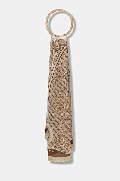 Šála Guess MERIDIAN dámská, béžová barva, vzorovaná, AW5339 POL03