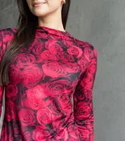 Gemre Red blouse decorated with Amaya print