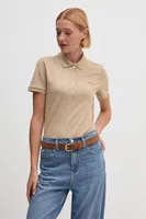 Polo tričko Lacoste dámské, béžová barva, PF5462
