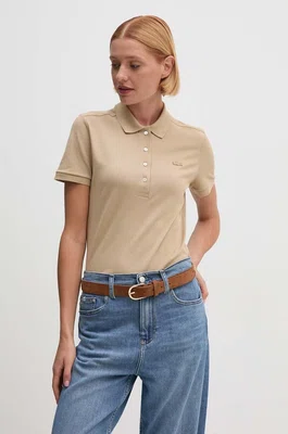 Polo tričko Lacoste dámské, béžová barva, PF5462