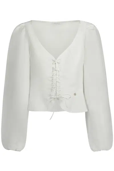 GUESS JEANS LONG SLEEVE SHIRT WOMEN WHITE
