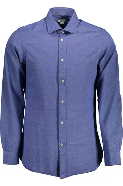 Modrá pánská košile s dlouhým rukávem
