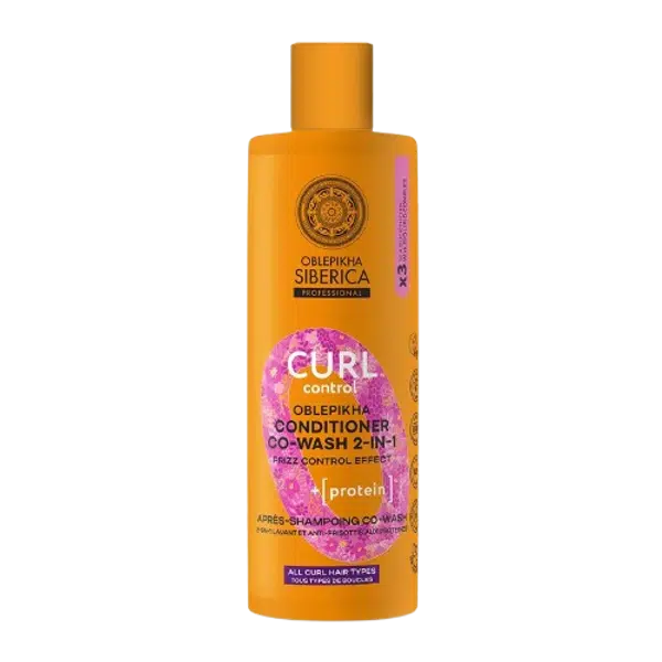 NATURA SIBERICA Oblepikha O Curl Control Proteinový mycí kondicionér 2v1 pro kudrnaté vlasy 400 ml