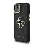 Zadní kryt Guess PU 4G Metal Logo Stand Camera Frame pro Aplle iPhone 14, černá