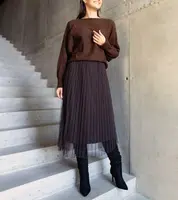 Gemre Brown set sweater and dress with tulle Sorenla