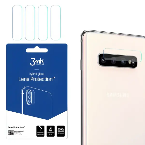 4x Sklo na kameru 3mk pre Samsung Galaxy S10 Plus - Transparentná H20882