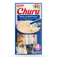 Inaba Cat Ciao Churu krémové krmivo pro kočky - tuňák, hovězí 4 x 14 g
