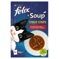 Felix Soup Tender Strips Lahodný výběr 6 x 48 g