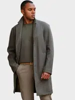 Ombre Men's lightweight single-breasted coat - graphite-khaki