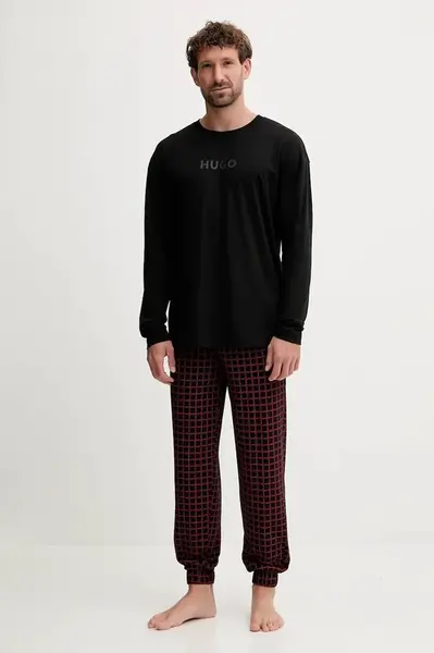 Pyžamo HUGO pánské, černá barva, 50550098