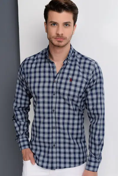 G652 DEWBERRY MEN'S SHIRT-NAVY BLUE