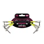 Ernie Ball 6" Flat Patch Cable Black - 3 Pack