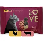 My Love SET kapsičky pre mačky s kuracím a hovädzím mäsom v omáčke 4 x 85 g (4204)