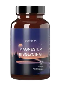 LUNESTO Magnesium Bisglycinát, 650 mg, Hořčík 130 mg & Vitamín B6, 90 kapslí