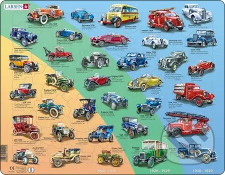 Veterány - Autá (HL8) - puzzle z kategorie Naučné puzzle