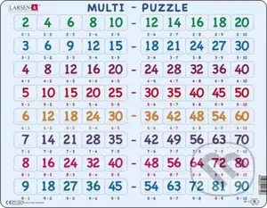 Násobenie (2 až 9) AR17 - puzzle z kategorie Naučné puzzle