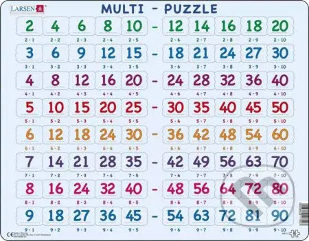Násobenie (2 až 9) AR17 - puzzle z kategorie Naučné puzzle