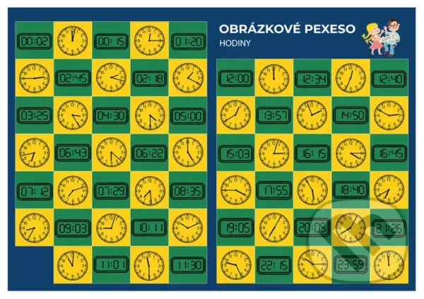 Pexeso: Matematika - Hodiny - hra z kategorie Karty, pexeso