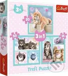 Sladká koťátka 3v1 - puzzle z kategorie 15 - 60 dílků