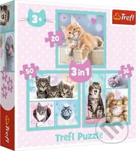 Sladká koťátka 3v1 - puzzle z kategorie 15 - 60 dílků