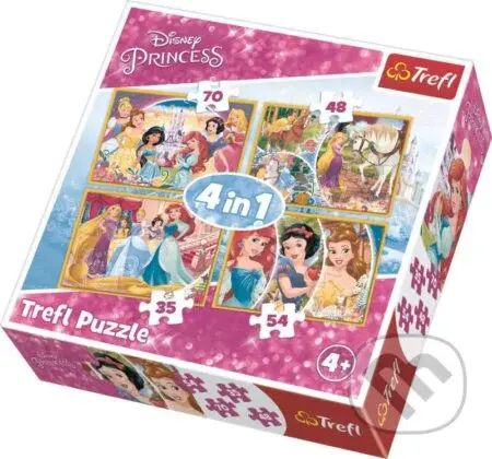 Disney princezny: Veselé krásky 4v1 - puzzle z kategorie 15 - 60 dílků