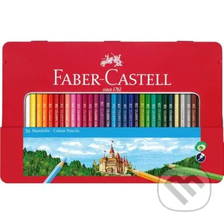 Pastelky Castell set 36 farebné s okienkom (plechová krabička)