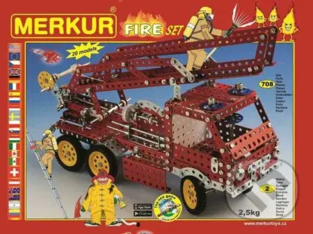 Merkur Fire Set (708 dílů, 20 modelů) - hra z kategorie Stavebnice