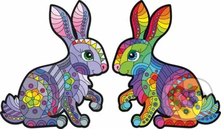 Drevené puzzle set Zajace - puzzle z kategorie Maxi dílky