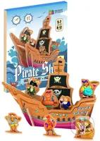 Pirátská loď (Dřevěné 3D puzzle) - puzzle z kategorie Umělecké