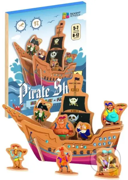 Pirátská loď (Dřevěné 3D puzzle) - puzzle z kategorie Umělecké