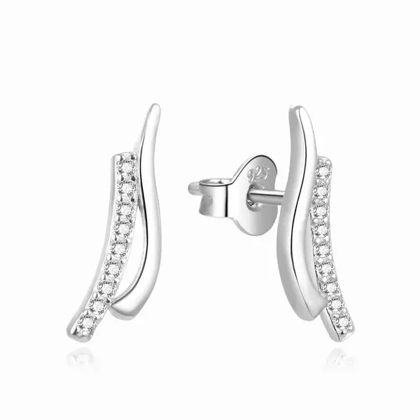 Beneto Elegantné pozdĺžne náušnice so zirkónmi AGUP1789L