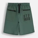 Dětské bavlněné šortky Coccodrillo zelená barva, nastavitelný pas, WILD SAFARI BOY JUNIOR