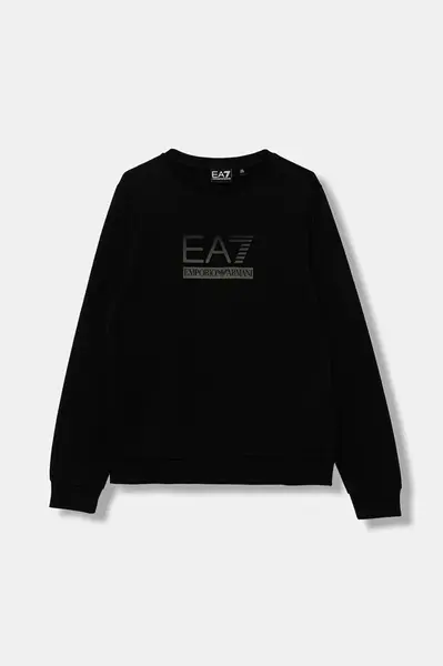 Dětská mikina EA7 Emporio Armani černá barva, vzorovaná, 7B000170 AF13512