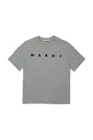 Bavlněné tričko Marni MT135U T-SHIRT šedá barva, s potiskem, M002MV