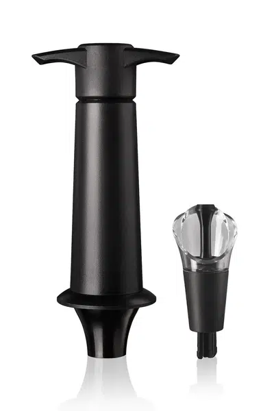 Vakuová pumpa na víno s nálevkou a zátkou Vacu Vin Wine Server & Saver 7,3 x 4,5 x 13,4 cm černá barva