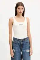 Top Guess Jeans béžová barva, W5YP35 KA0H1