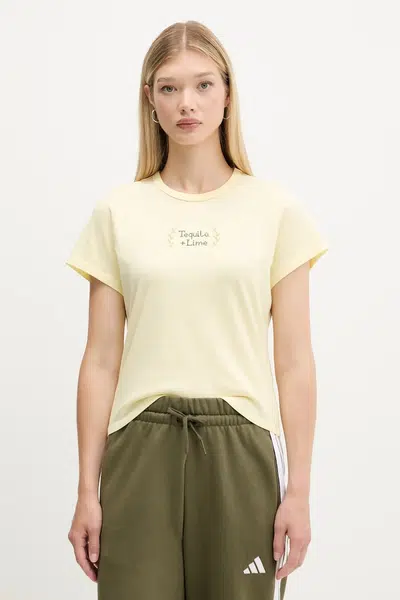 Bavlněné tričko Abercrombie & Fitch dámské, žlutá barva, KI157-5176