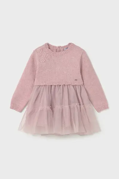 Kojenecké šaty Mayoral růžová barva, mini, áčková, 2905