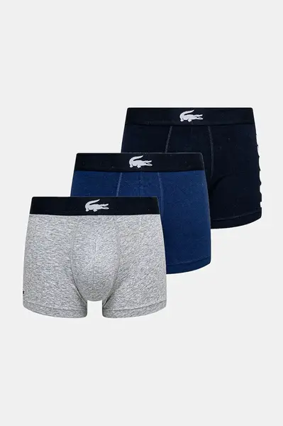 Boxerky Lacoste 3-pack pánské, tmavomodrá barva, 5H1291