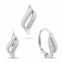 Brilio Silver Nádherný stříbrný set šperků se zirkony SET292W (náušnice, přívěsek)