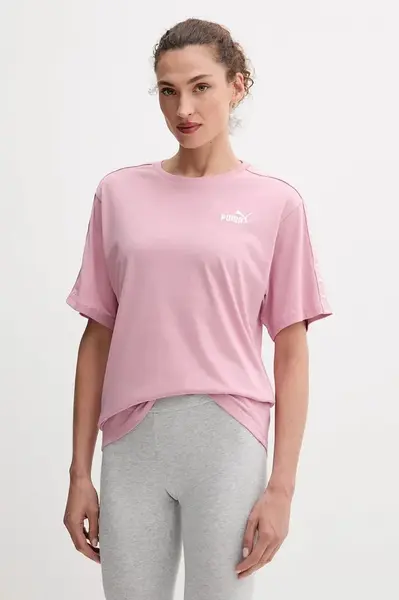 Bavlněné tričko Puma dámské, fialová barva, 685009