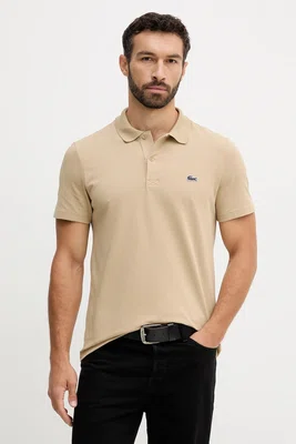 Polo tričko Lacoste pánské, hnědá barva, DH5522