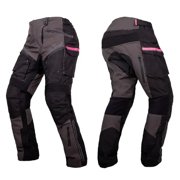 Dámské moto kalhoty W-TEC Barbata CE černo-šedo-růžová 3XL