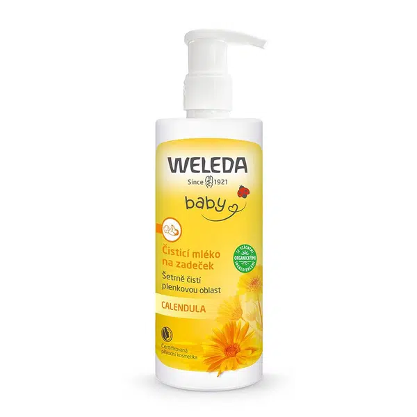 Weleda Baby Čisticí mléko na zadeček s pumpičkou 400 ml