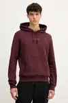 Bavlněná mikina Trussardi pánská, vínová barva, s kapucí, s potiskem, G8108000056N
